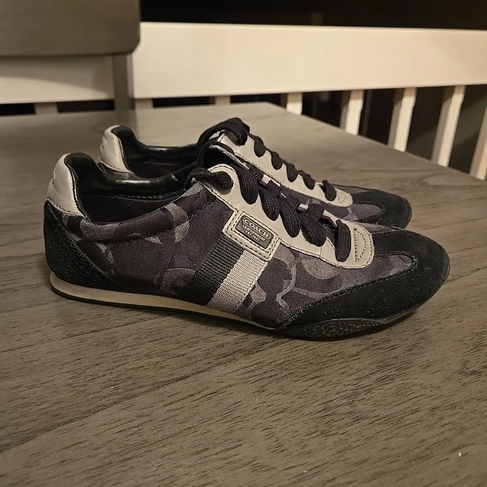 Coach Men's Black and Cream Sneakers